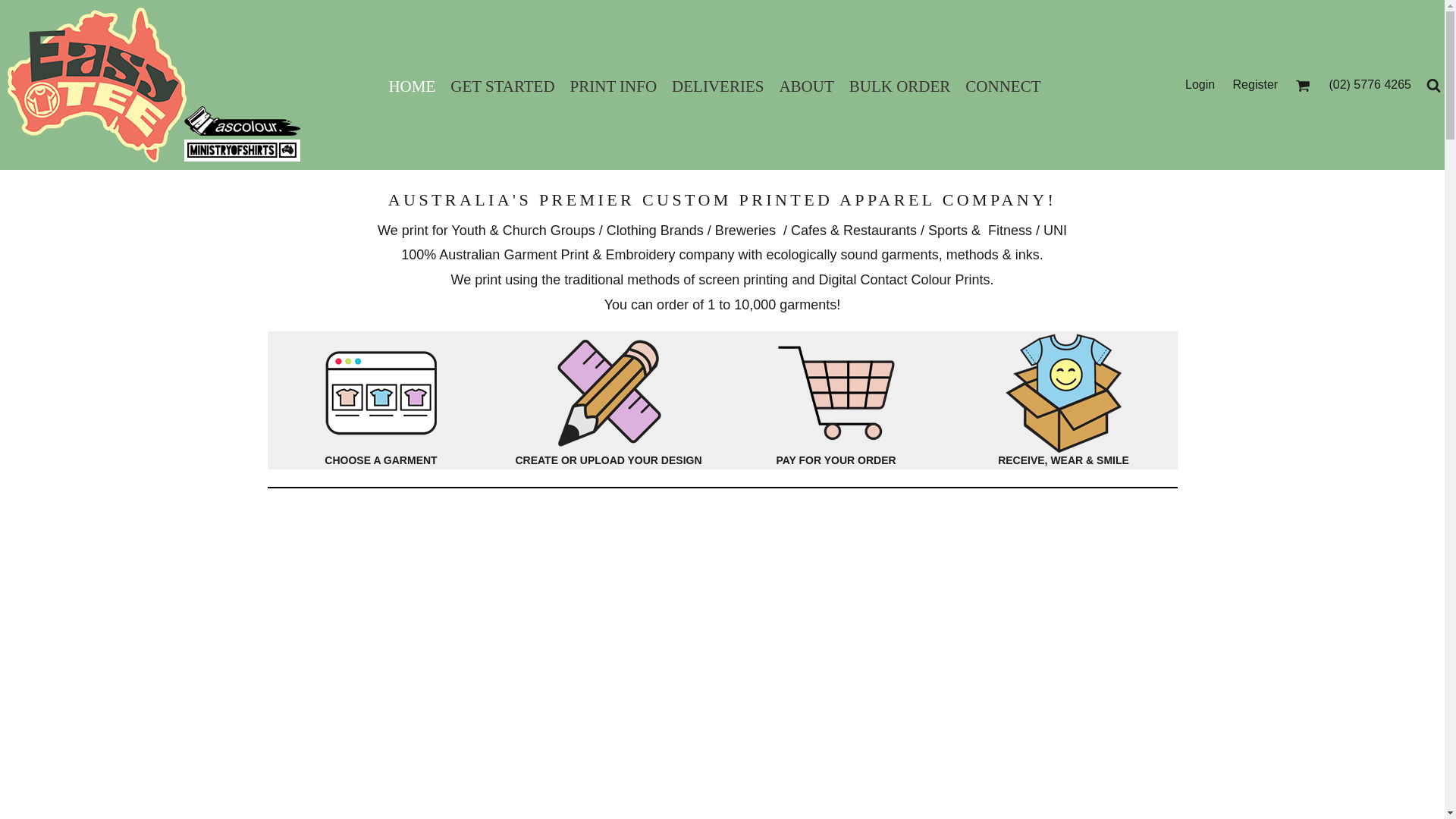 website screenshot of https://easytee.au/