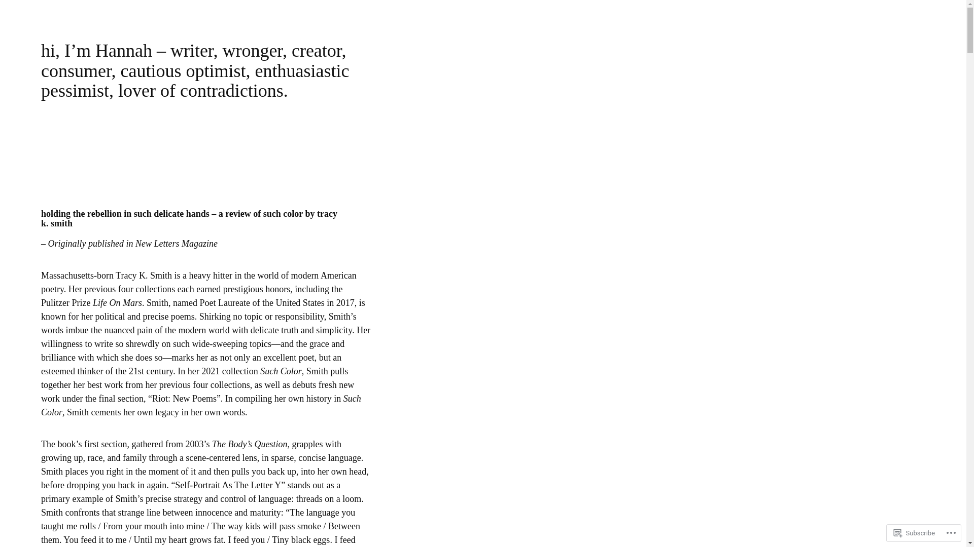 website screenshot of https://hannthewriter.com/