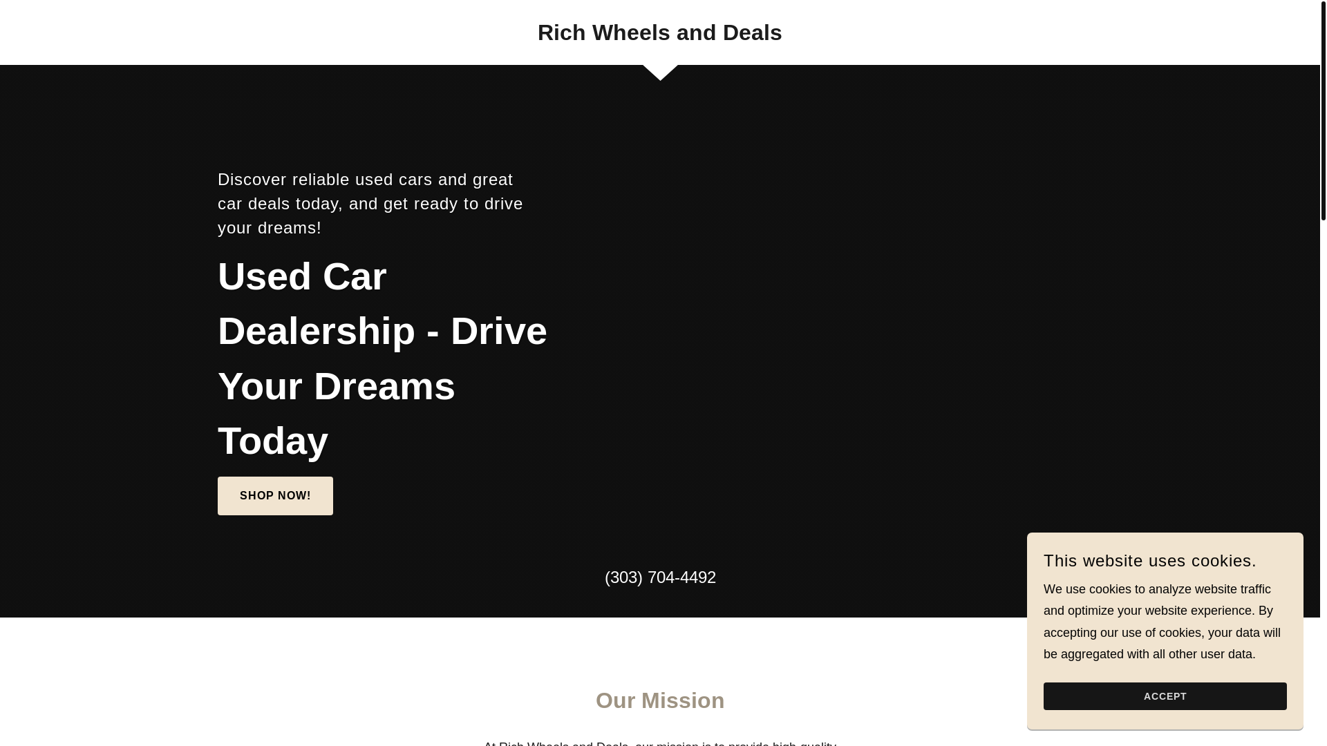 website screenshot of https://richwheelsanddeals.com/