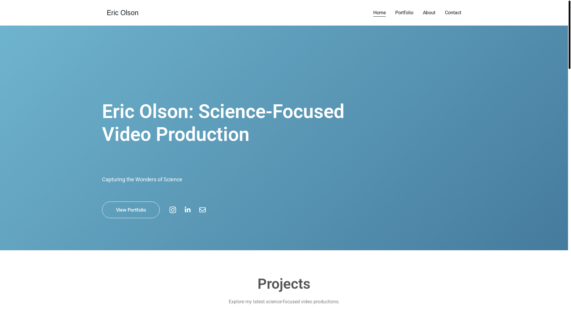 website screenshot of https://ericolsoncreative.com/