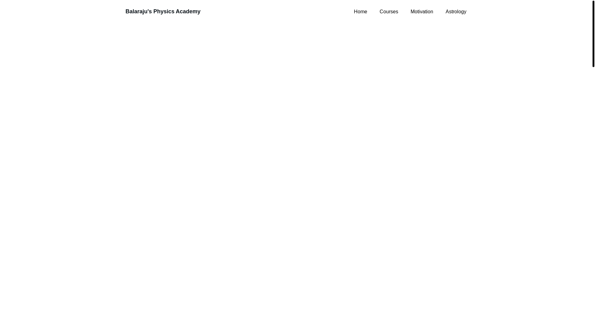 website screenshot of https://balarajusphysicsacademy.com/