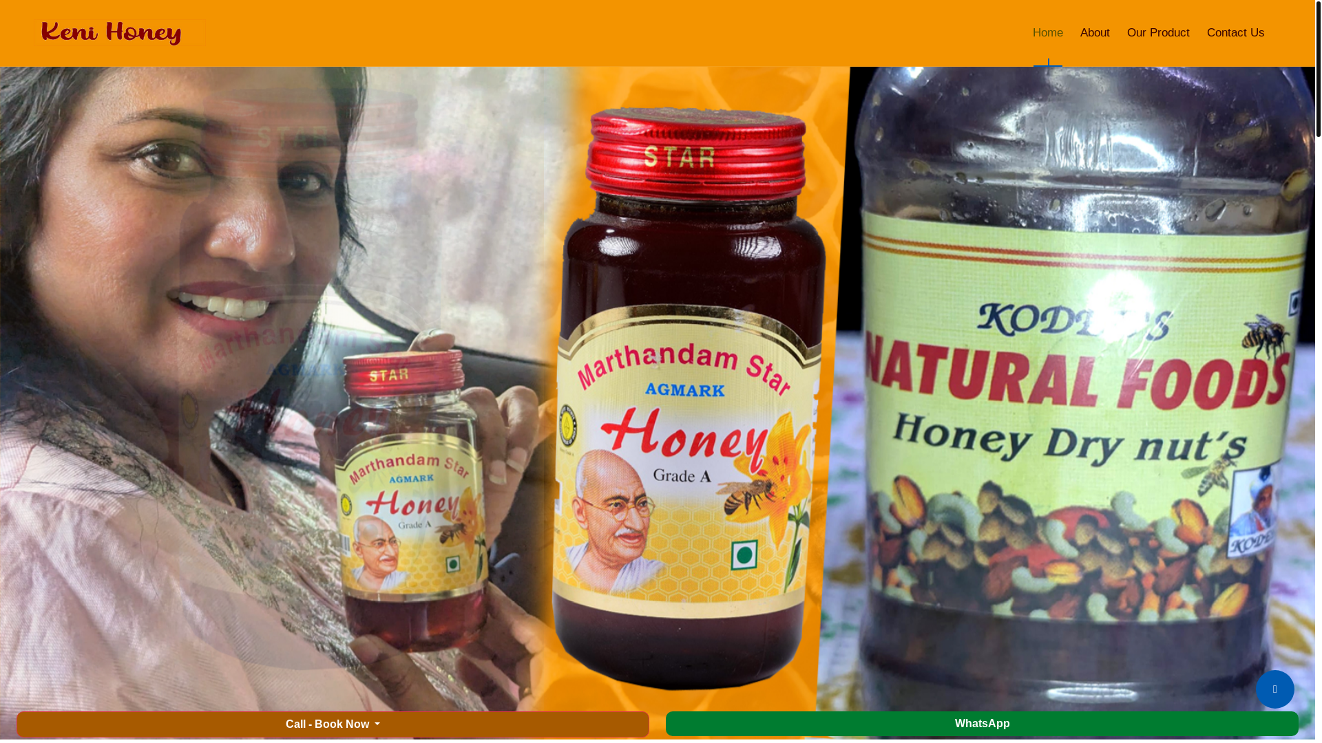 website screenshot of https://kenihoney.in/