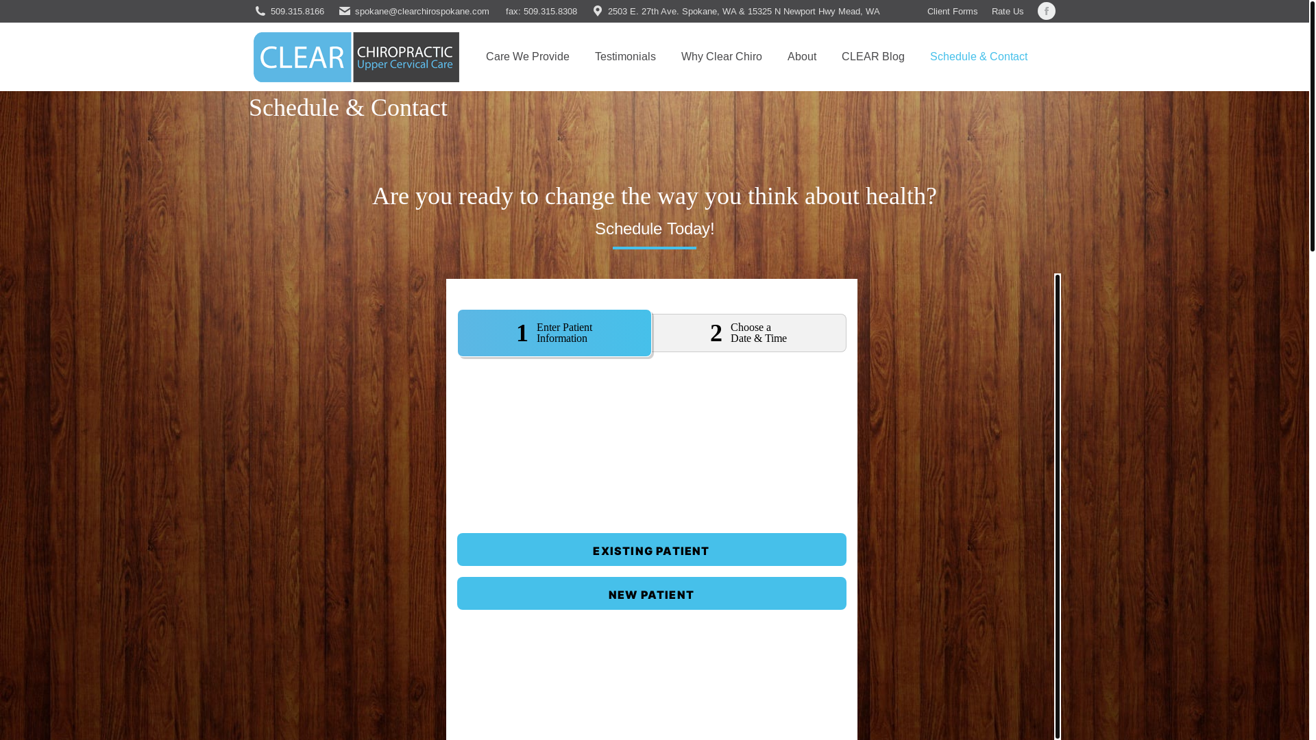 website screenshot of https://clearchirospokane.com/contact/