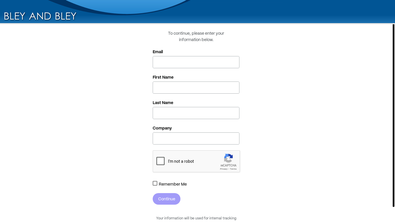 website screenshot of https://bleyandbley.sharefile.com/d-sf577f0e4620345419f2e6bdb1cdb196a