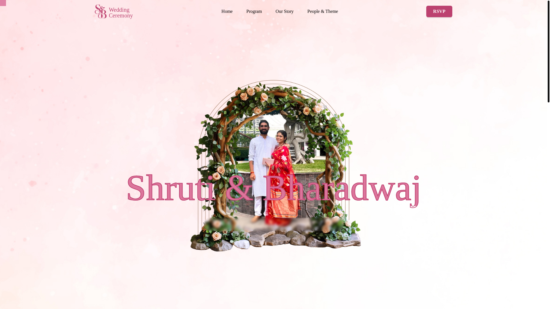 website screenshot of https://shruti-bharadwaj-wedding.pages.dev/