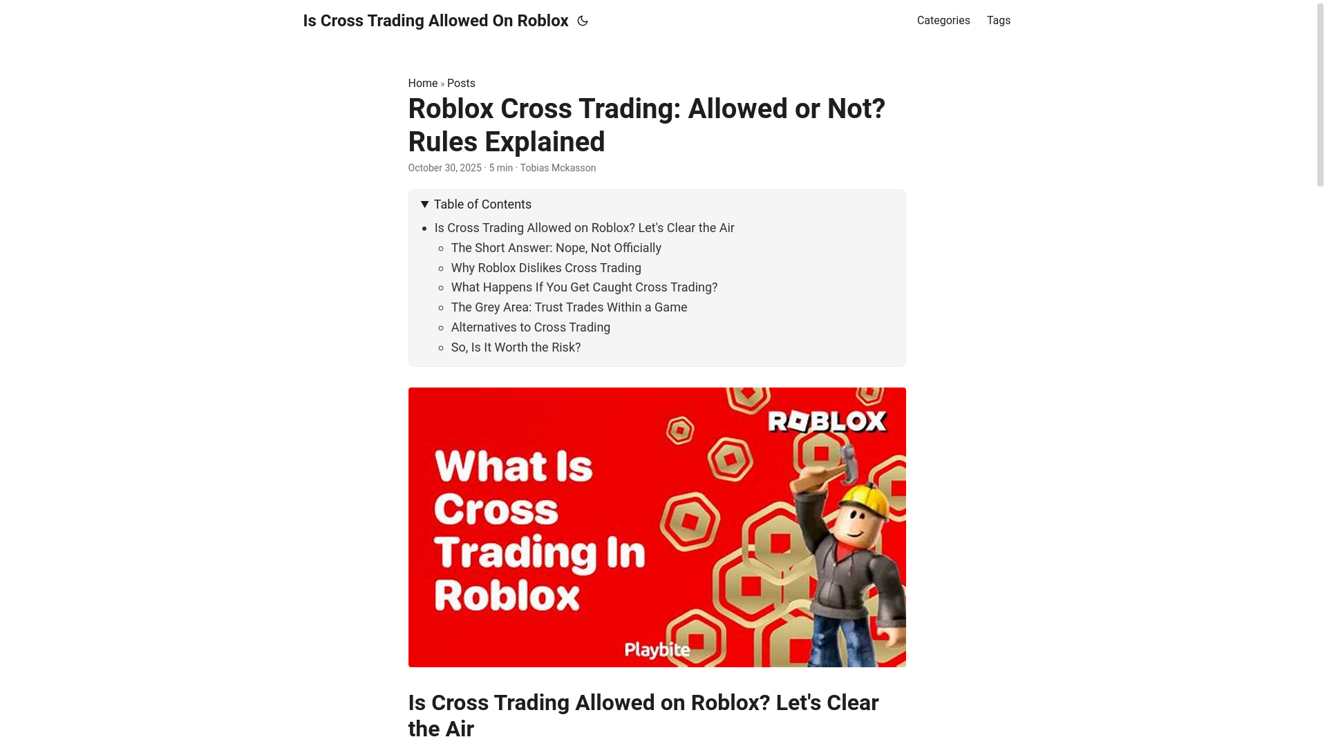 website screenshot of https://is-cross-trading-allowed-on-roblox.pages.dev/