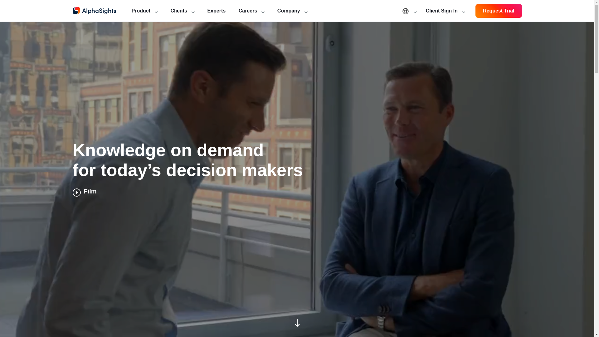 website screenshot of https://alphasights.com/
