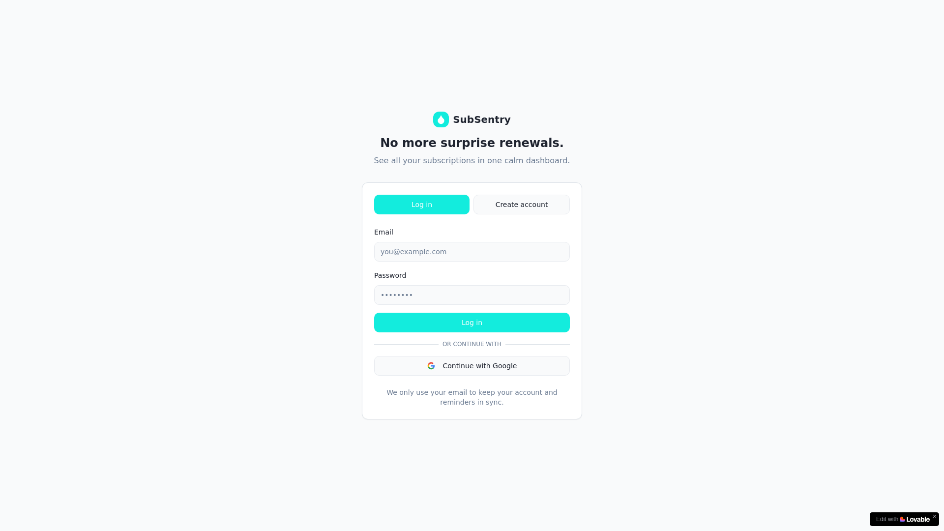website screenshot of https://subsentry-pk-apps.com/