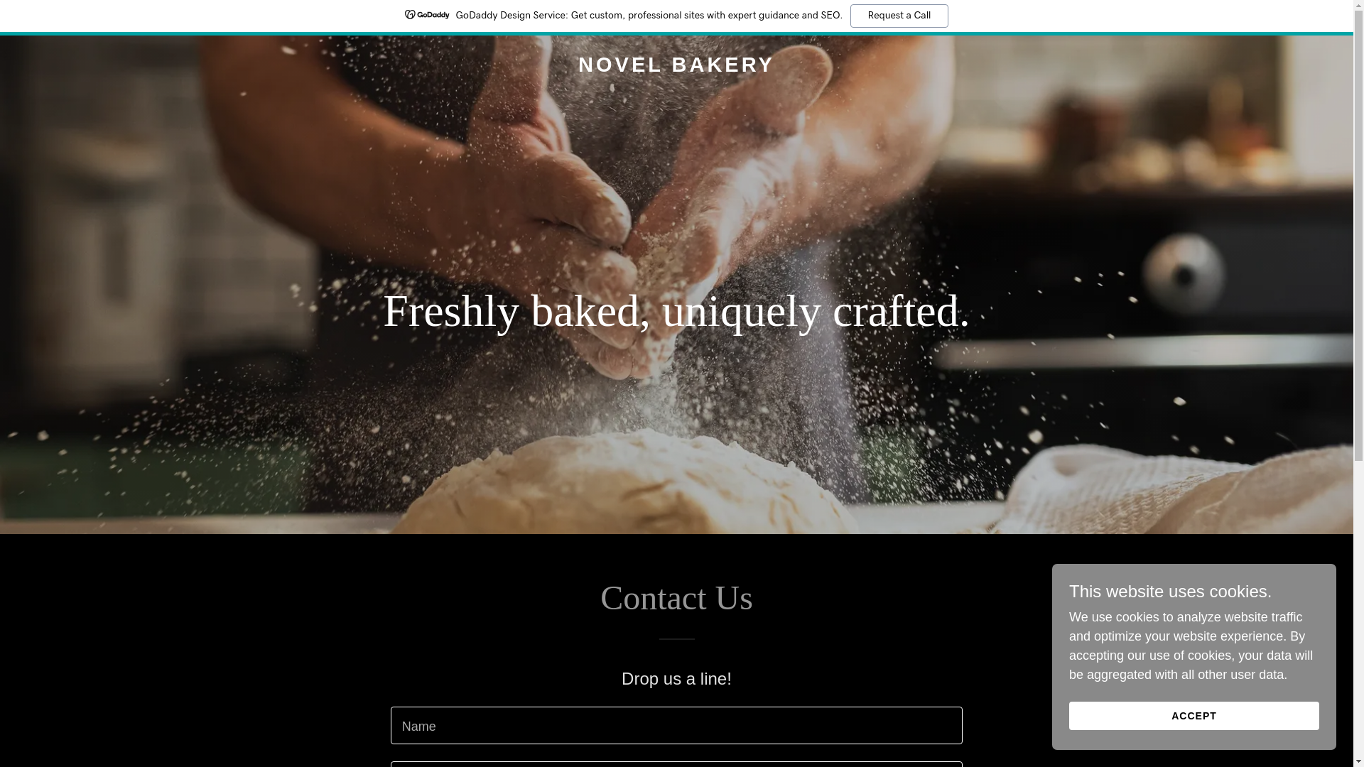 website screenshot of https://novelbakeryllc.com/