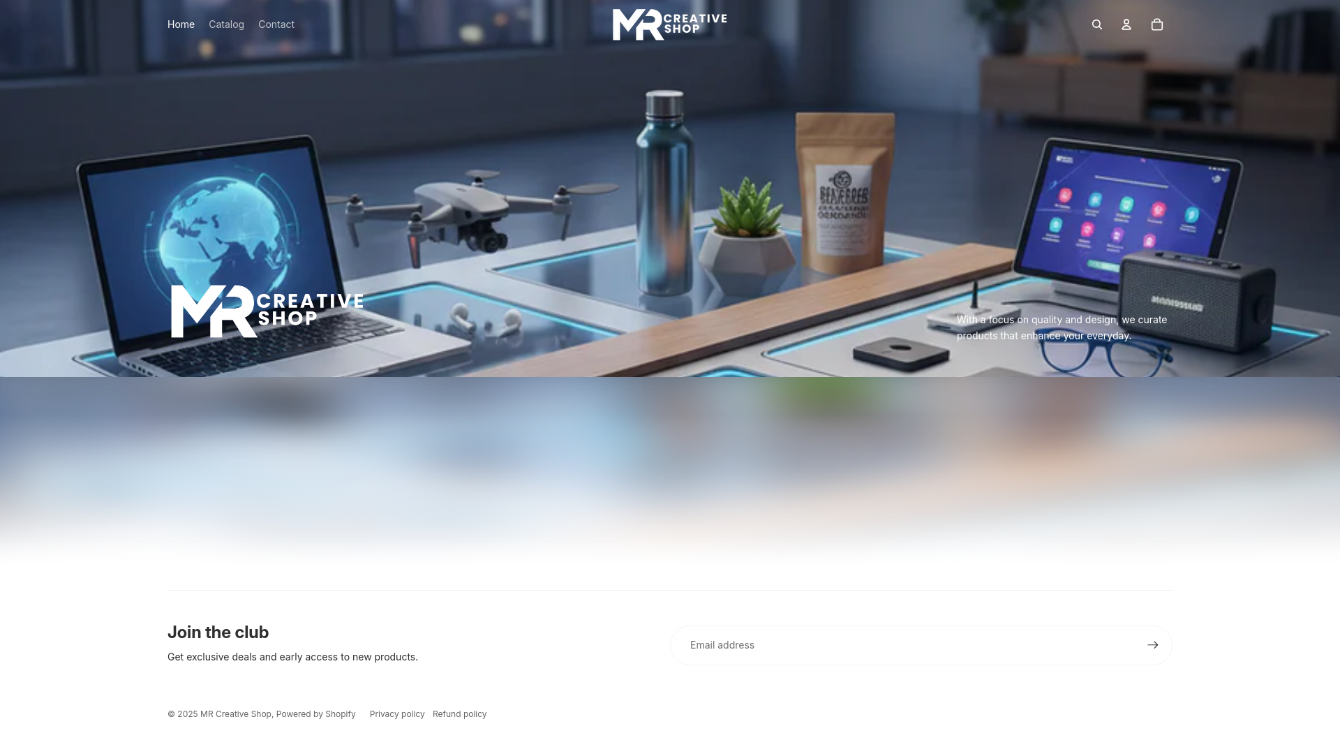 website screenshot of https://mrcreativeshop1.com/