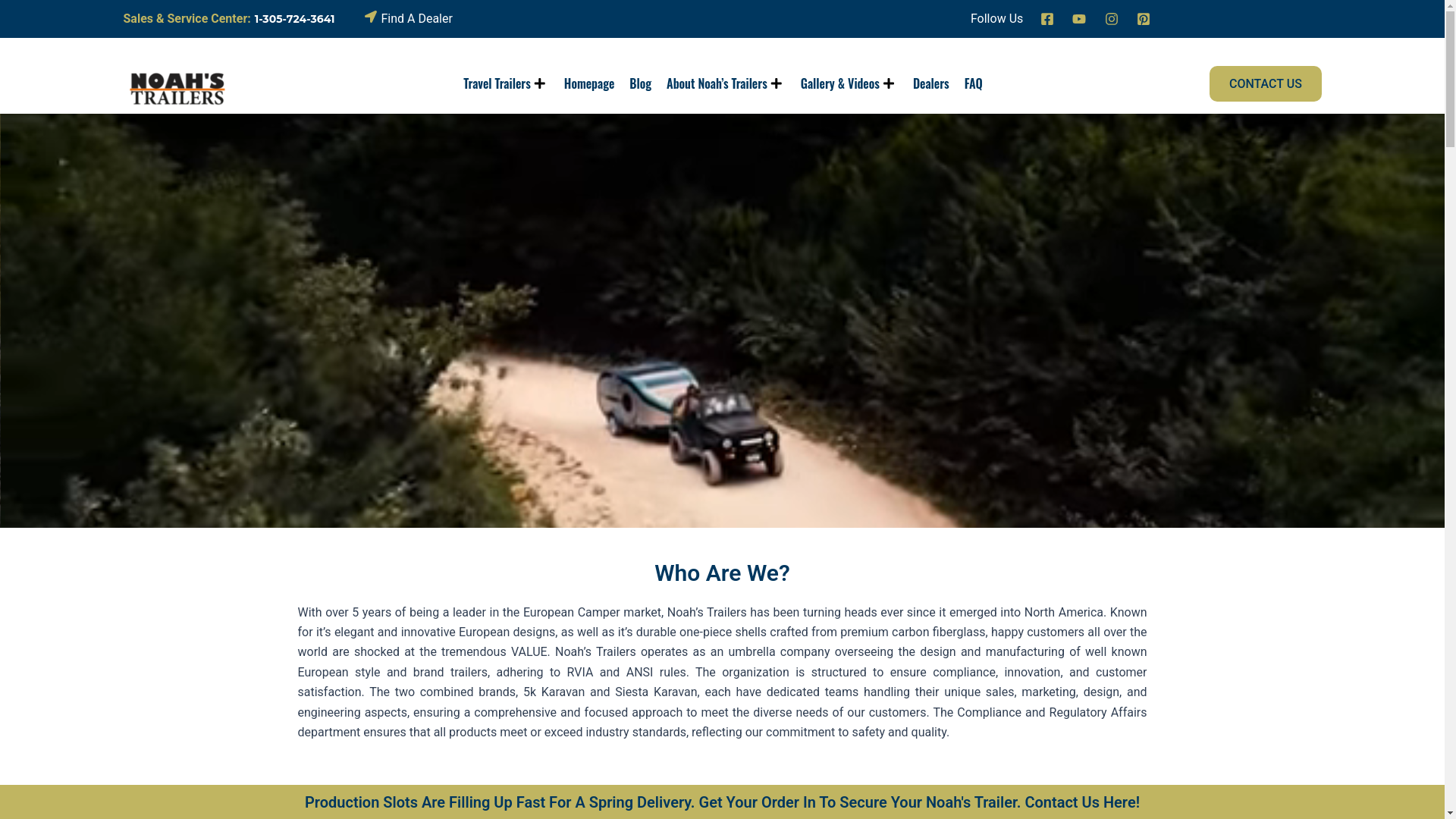 website screenshot of https://noahstrailers.com