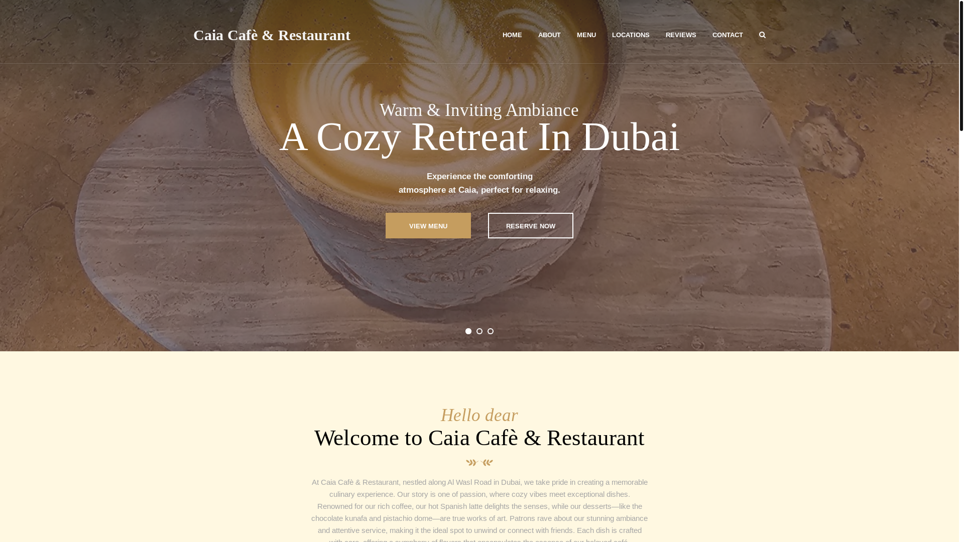 website screenshot of https://caiacaferestaurant.shop/