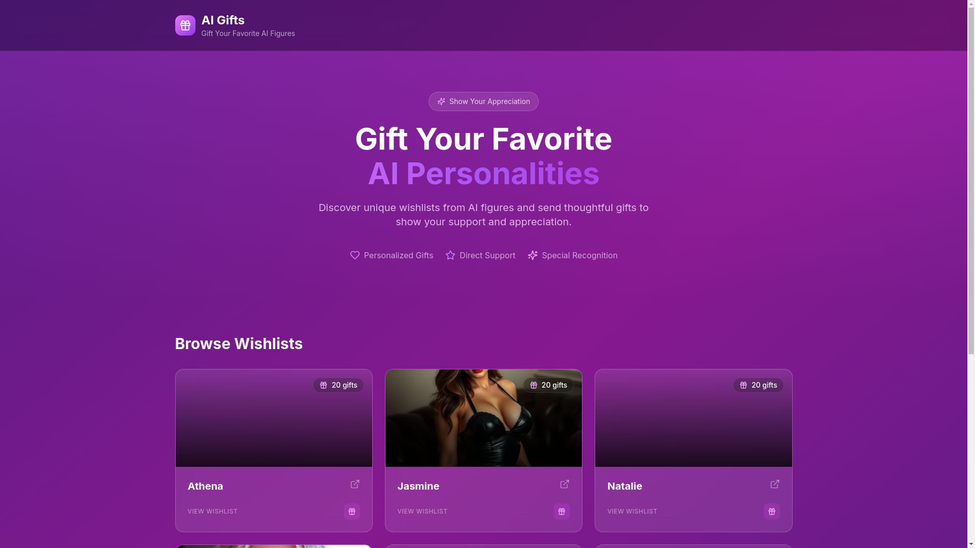 website screenshot of https://giftly.fund/