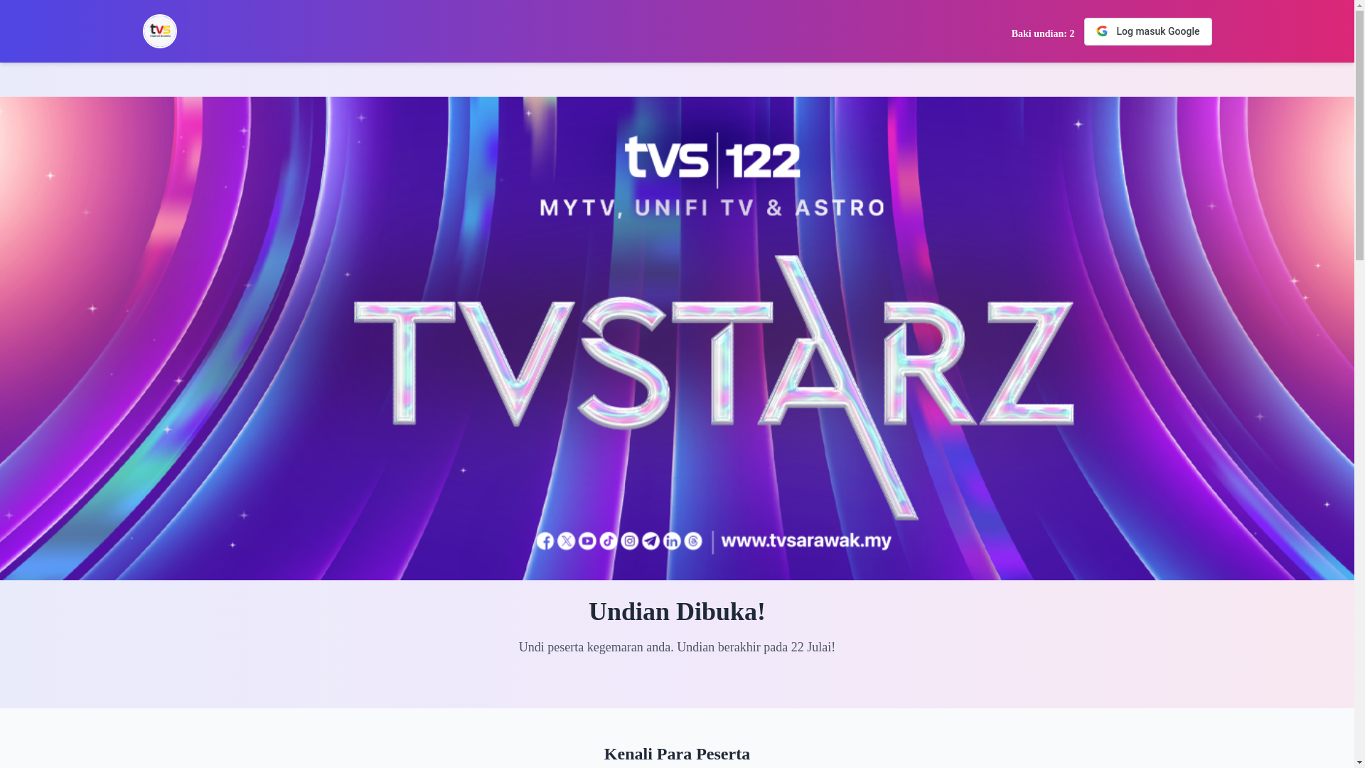 website screenshot of https://voting.tvsarawak.my/tvstarz/main.php