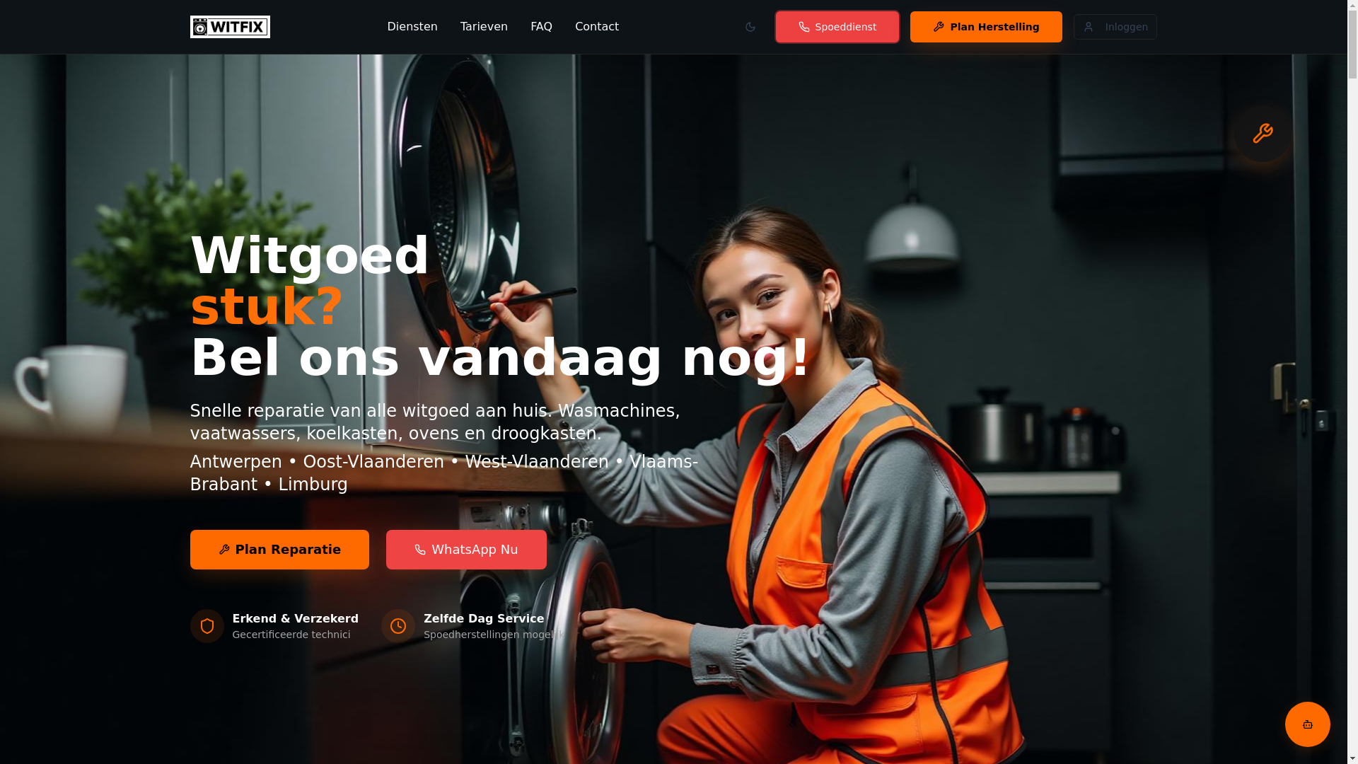 website screenshot of https://witfixservice.com/