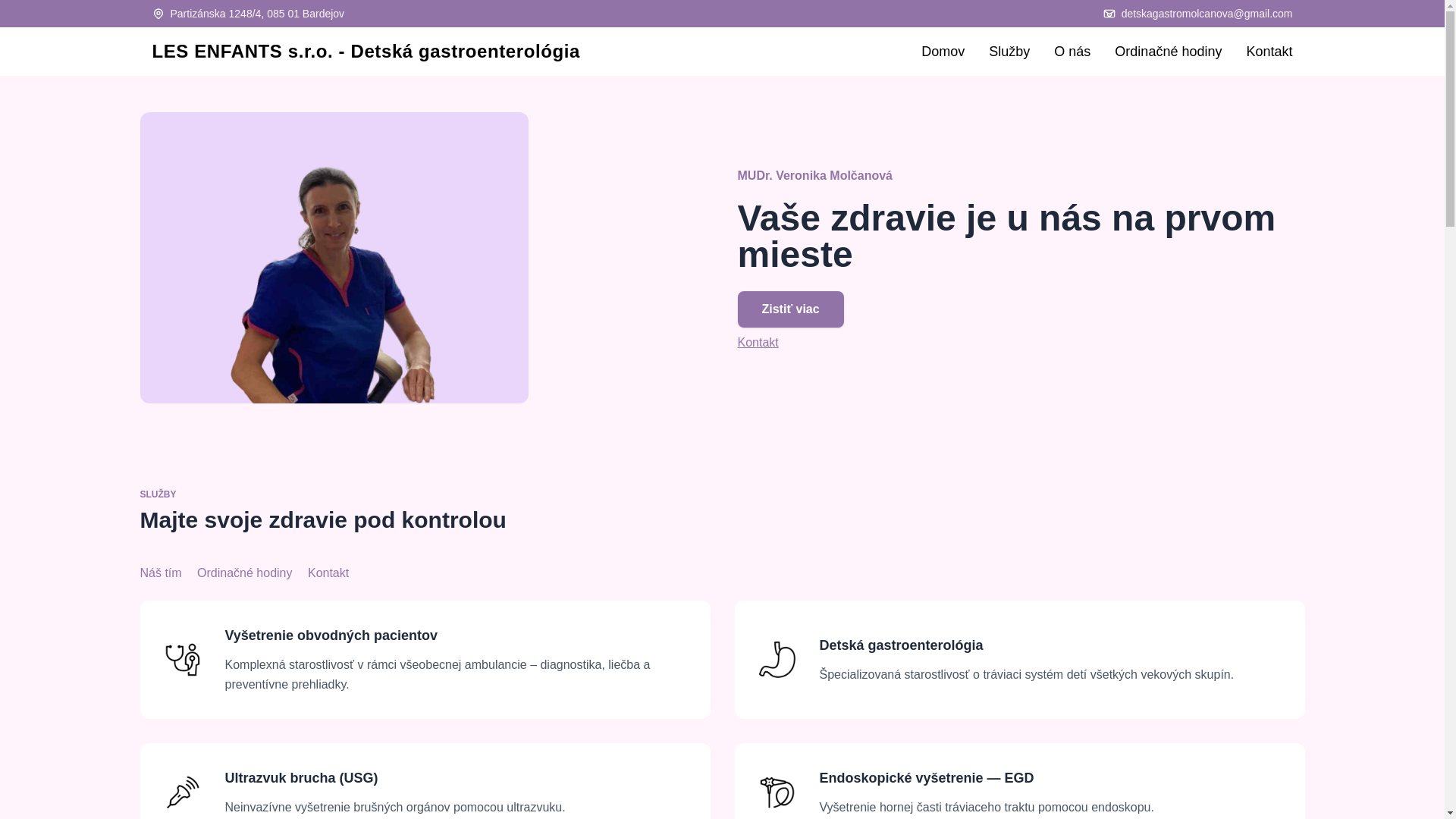 website screenshot of https://detskegastrobardejov.sk/