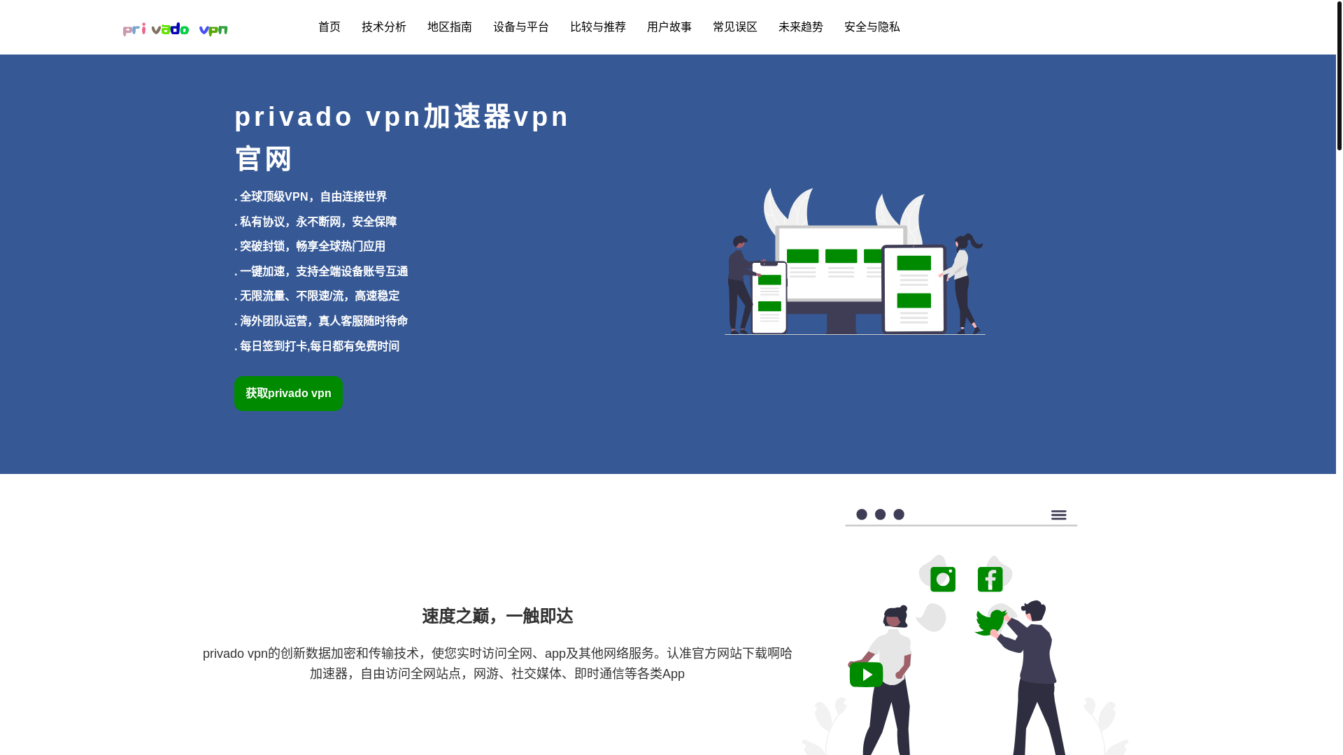 website screenshot of https://v1-privadovpn.net/