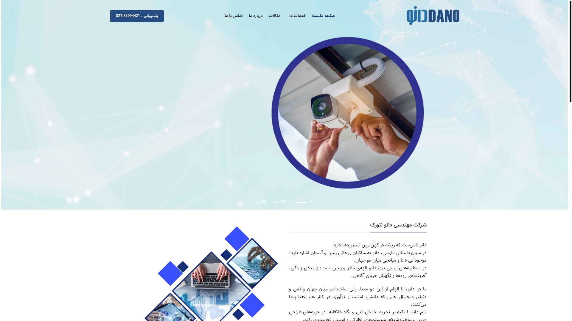 website screenshot of https://danonetwork.ir/