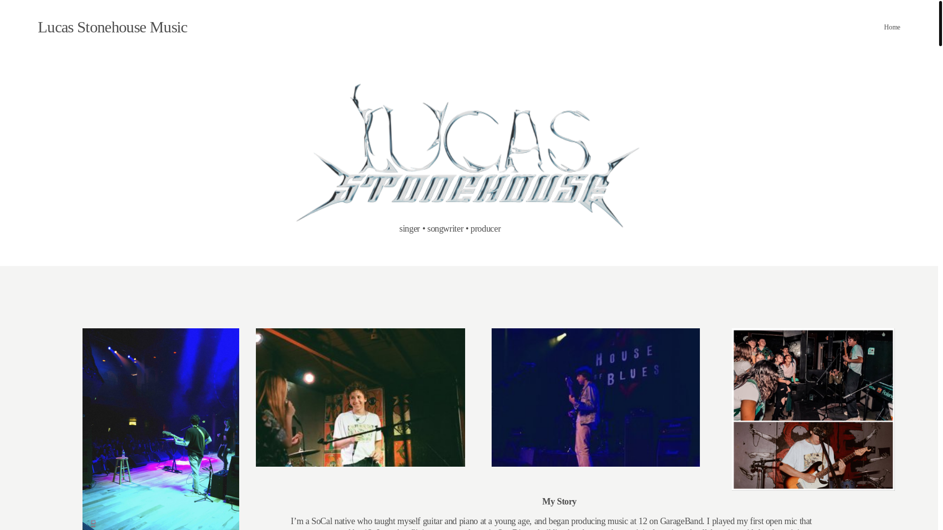 website screenshot of https://lucasstonehousemusic.com/