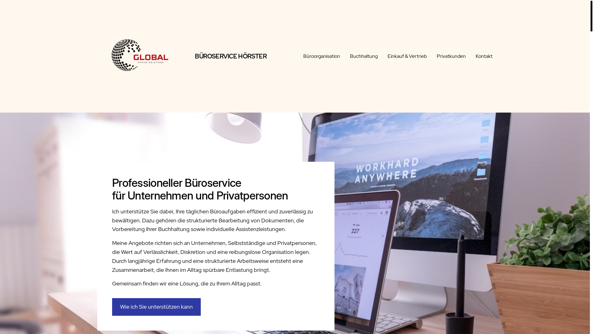 website screenshot of https://bueroservice-hoerster.de/