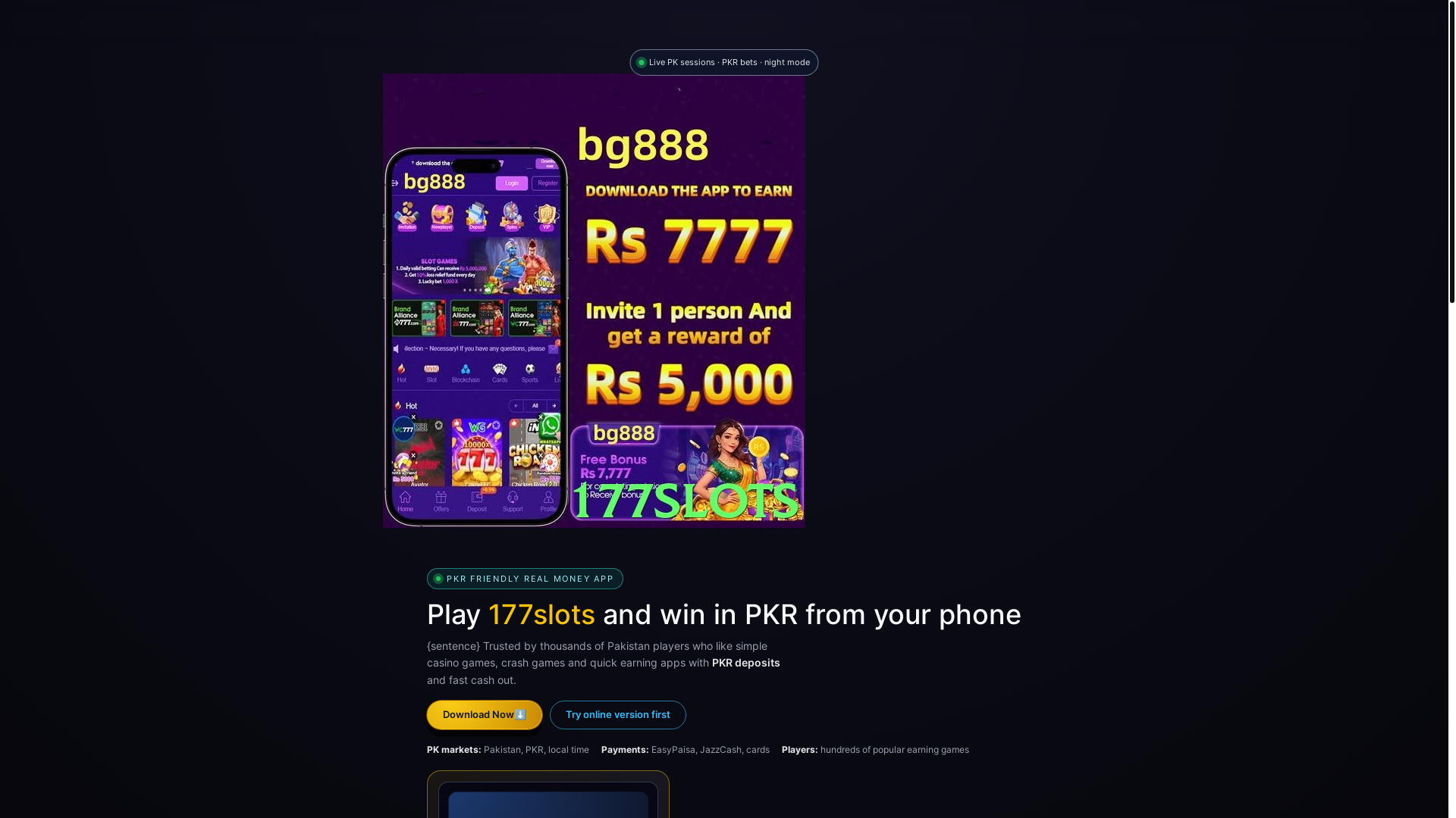 website screenshot of https://177slots-game.com/