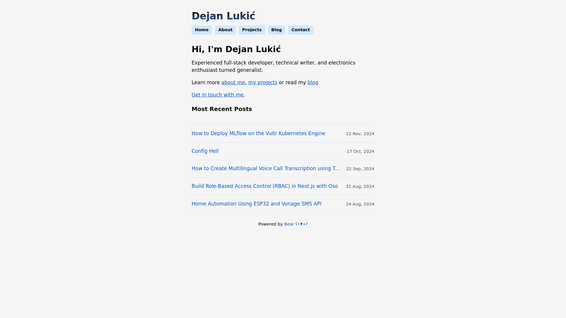 website screenshot of https://lukicdejan.com/