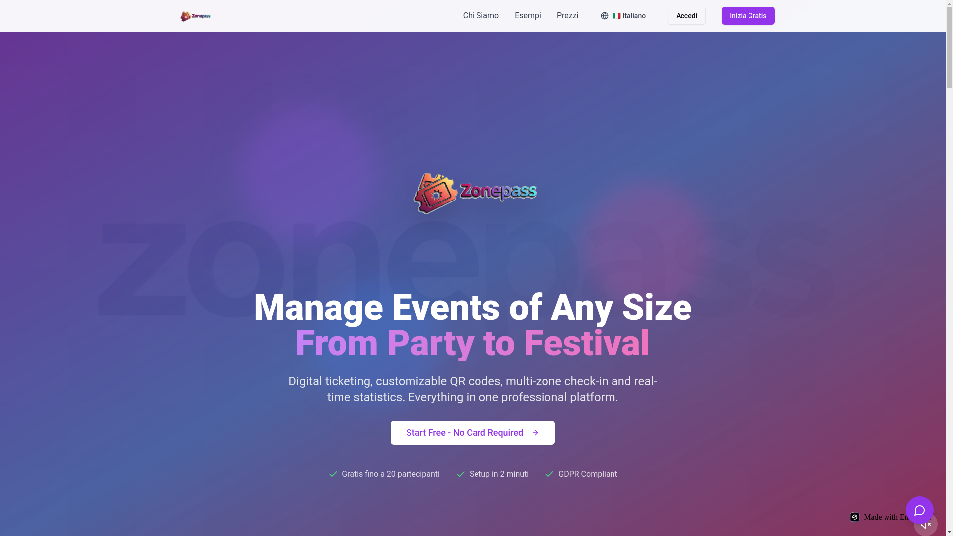 website screenshot of https://zonepass.it/