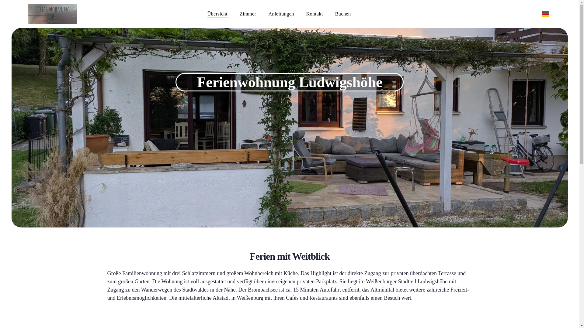 website screenshot of https://ferienwohnung-ludwigshoehe.de/