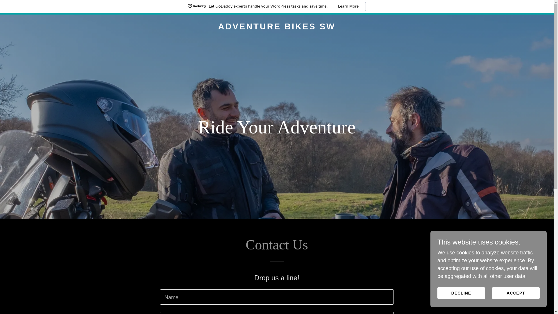 website screenshot of https://adventurebikessw.co.uk/