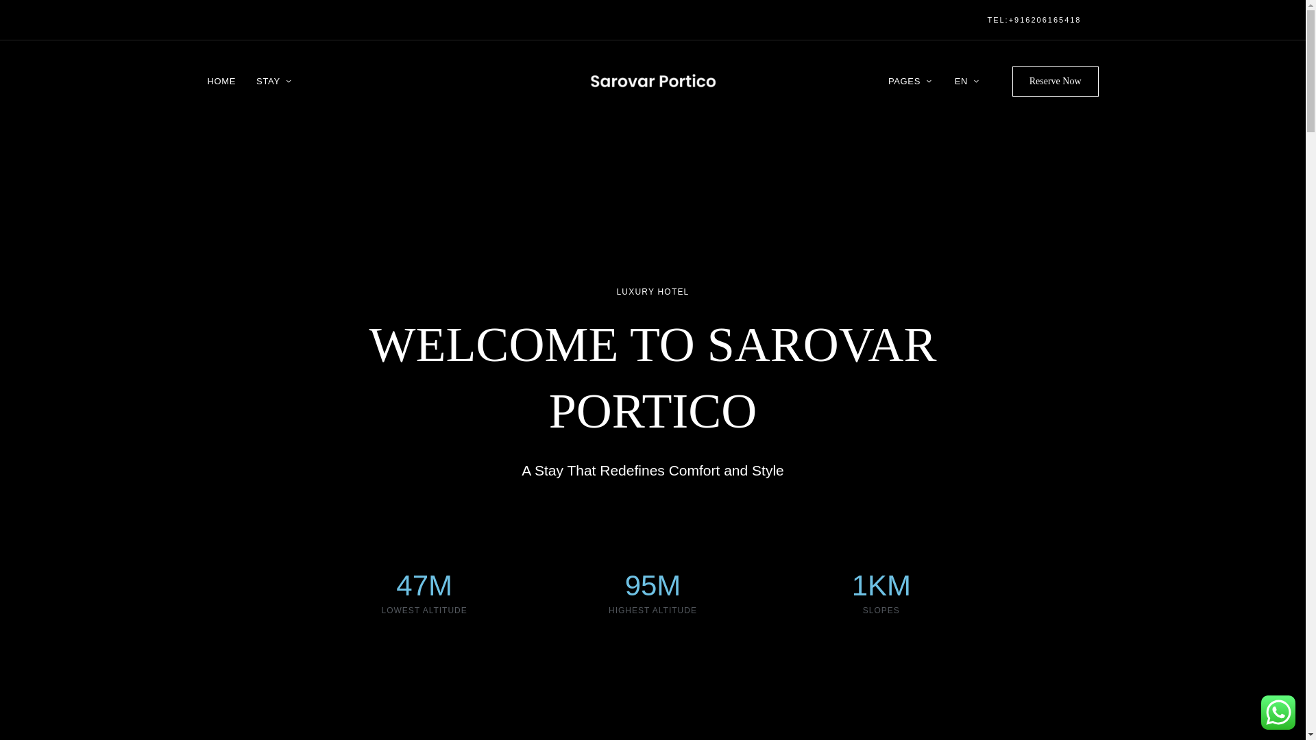 website screenshot of https://sarovarportico.co/