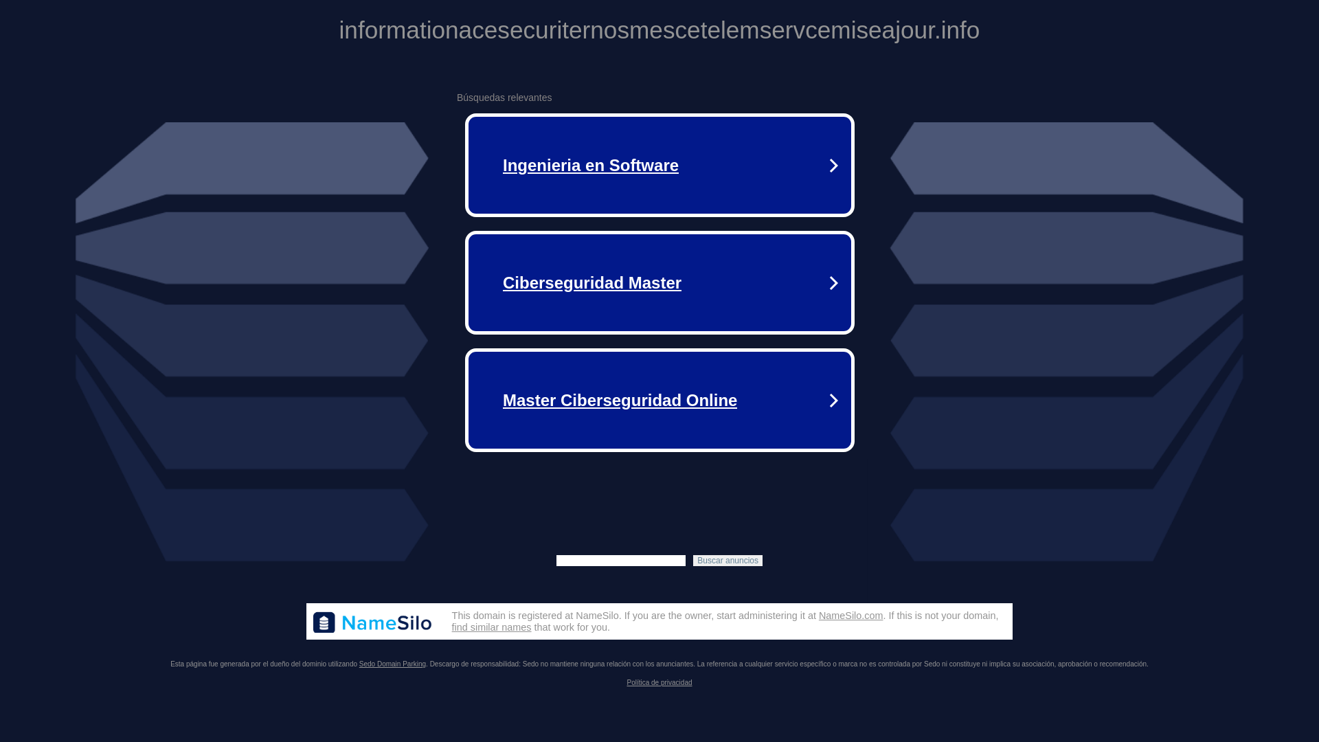 website screenshot of https://informationacesecuriternosmescetelemservcemiseajour.info/