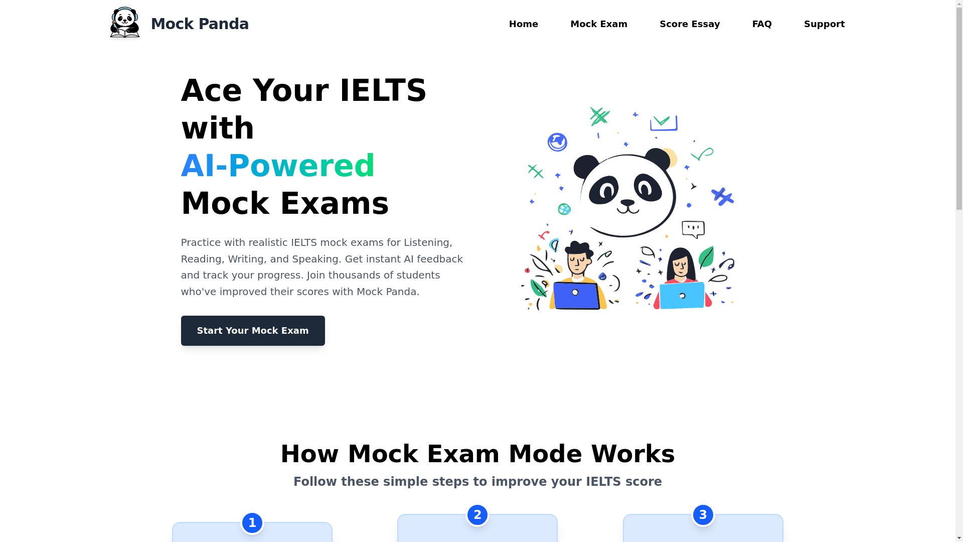 website screenshot of https://mock-panda-frontend.pages.dev/
