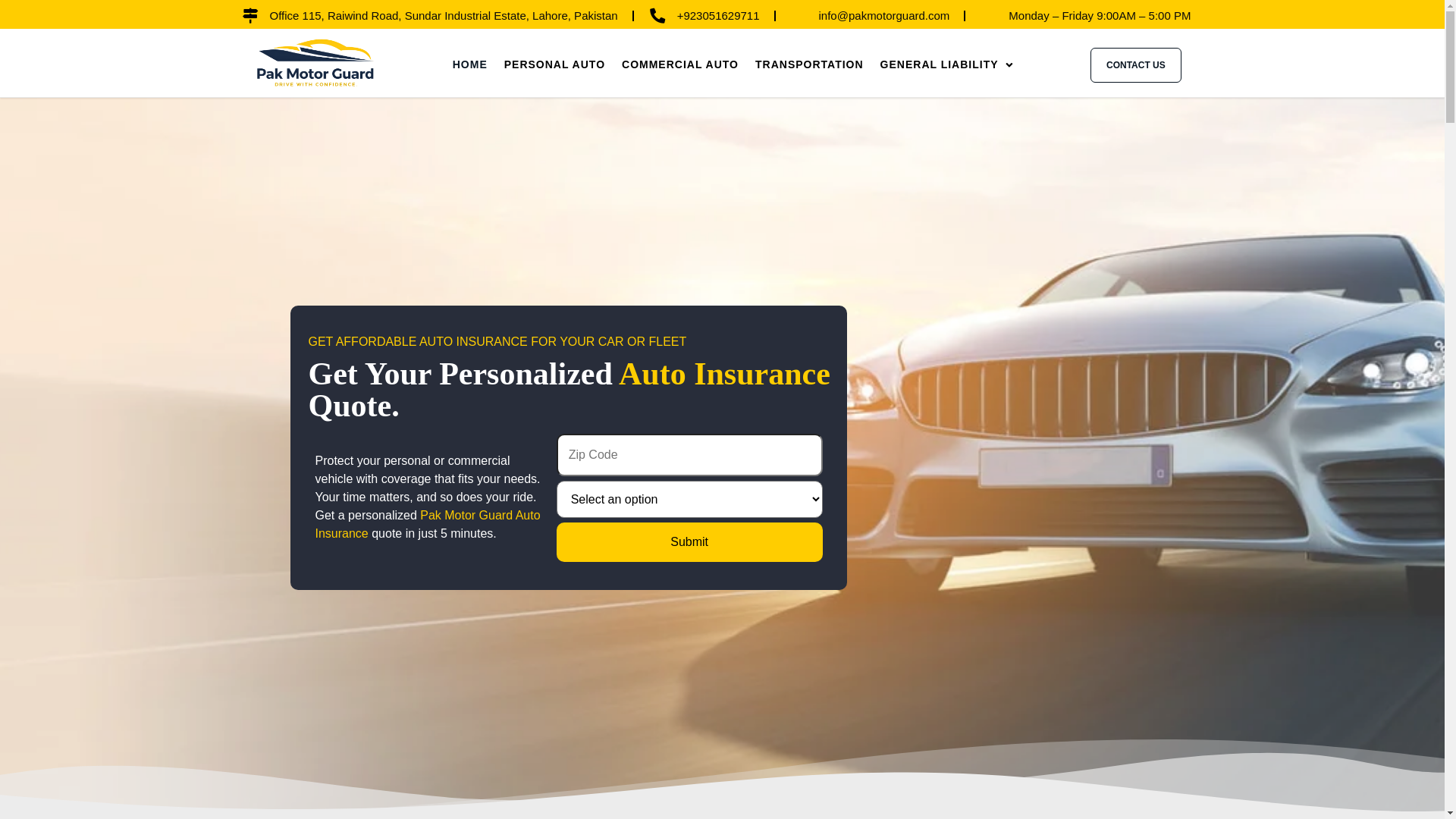 website screenshot of https://pakmotorguard.com/