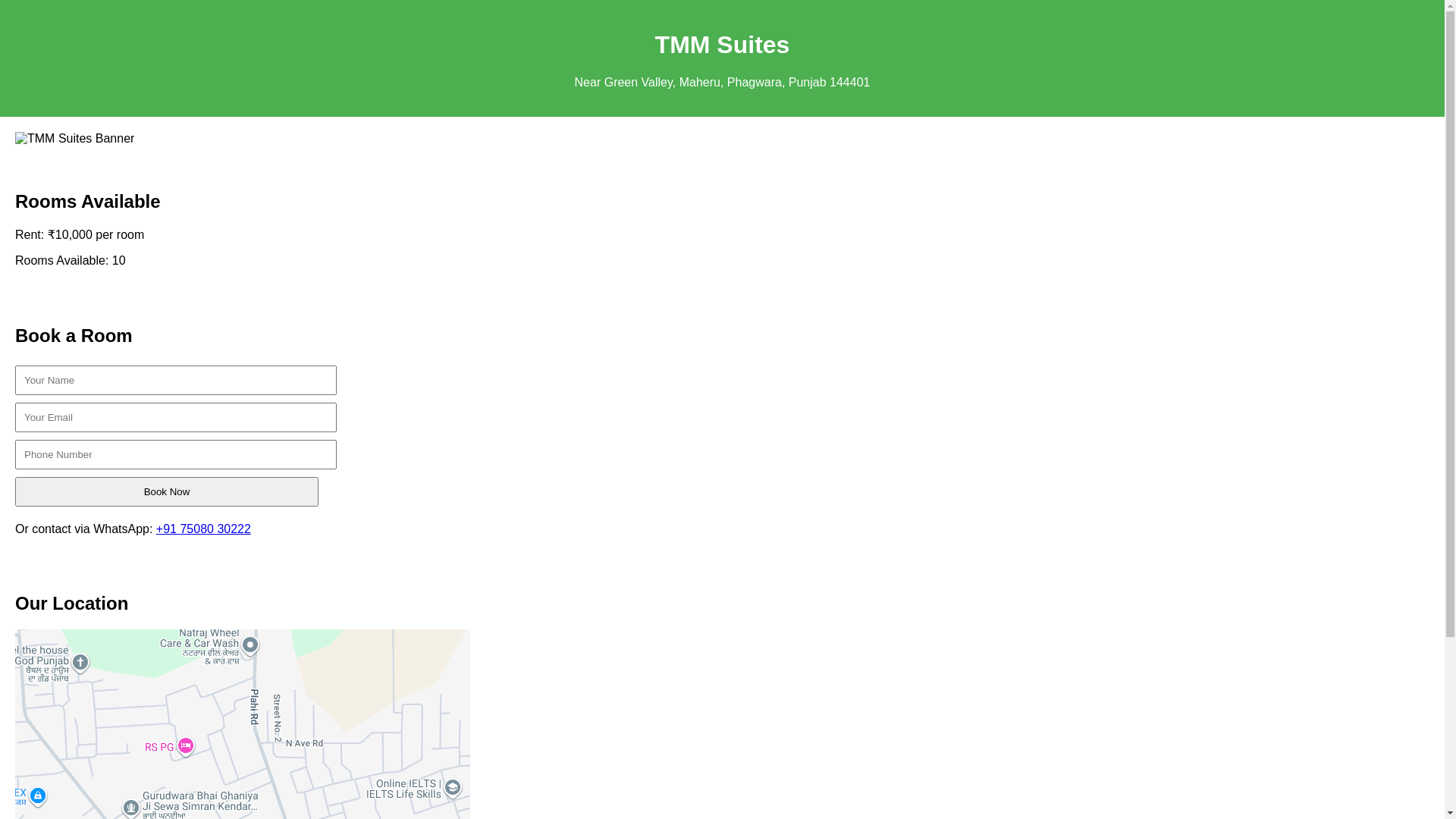 website screenshot of https://tmmsuites.shop/