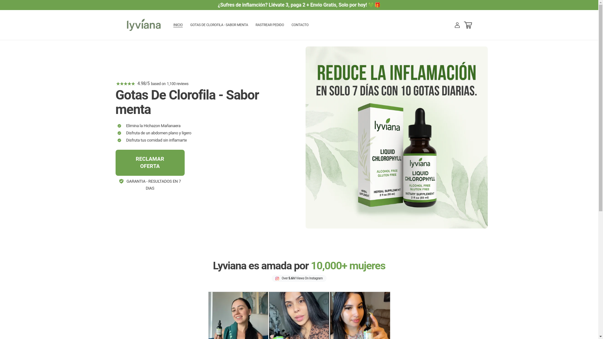 website screenshot of https://lyviana.store/