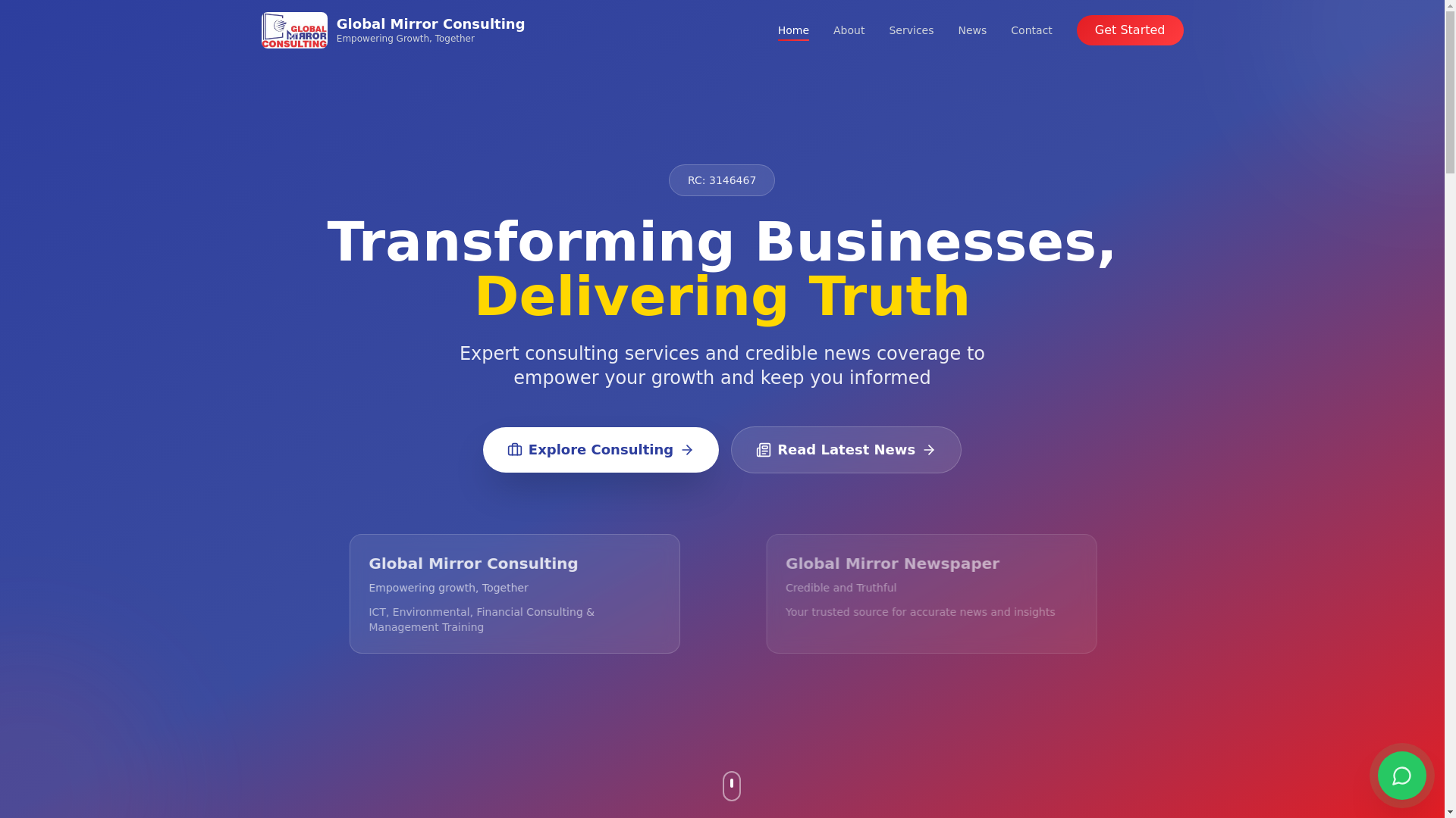 website screenshot of https://globalmiror.com/