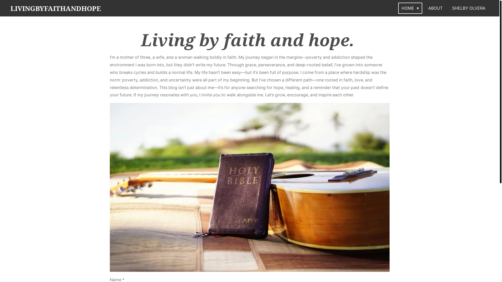 website screenshot of https://livingbyfaithandhope.com/