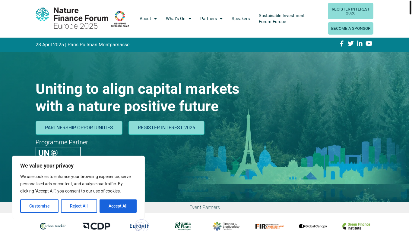 website screenshot of https://events.climateaction.org/nature-finance-forum-europe/