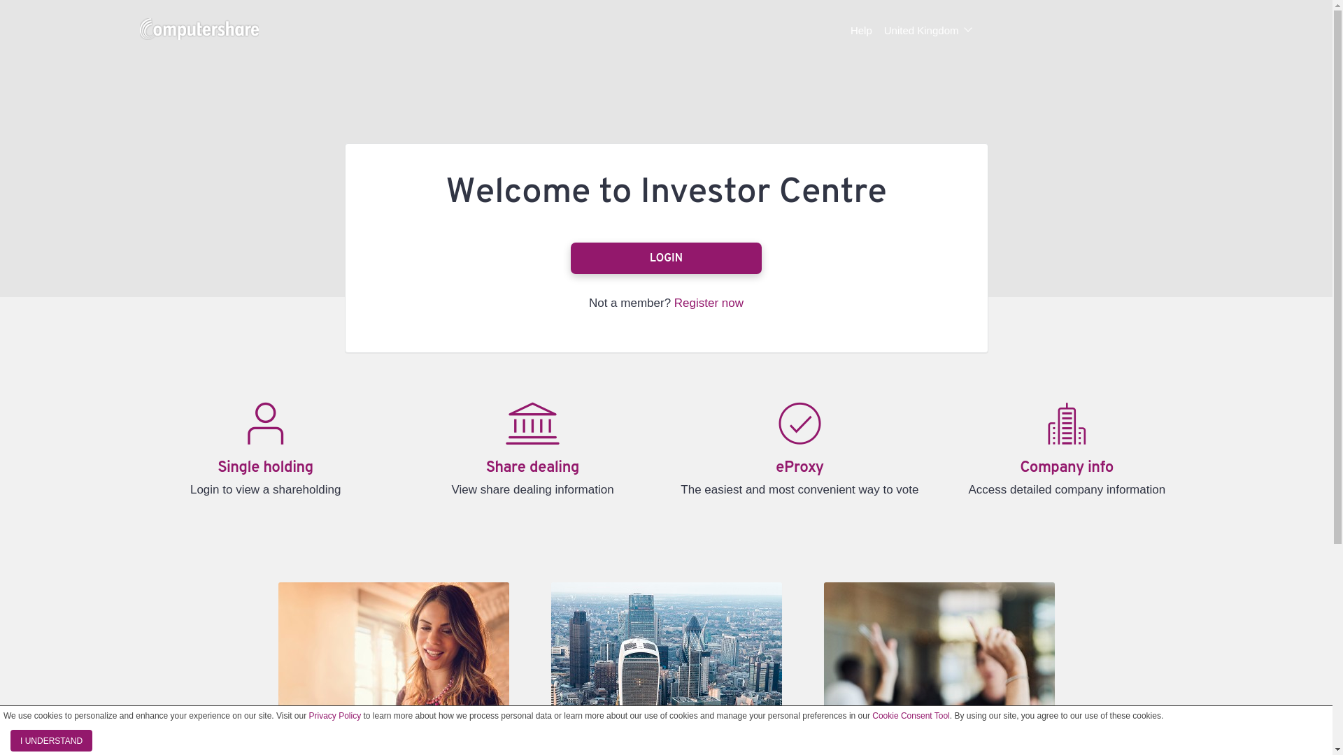 website screenshot of https://www-uk.computershare.com/Investor/