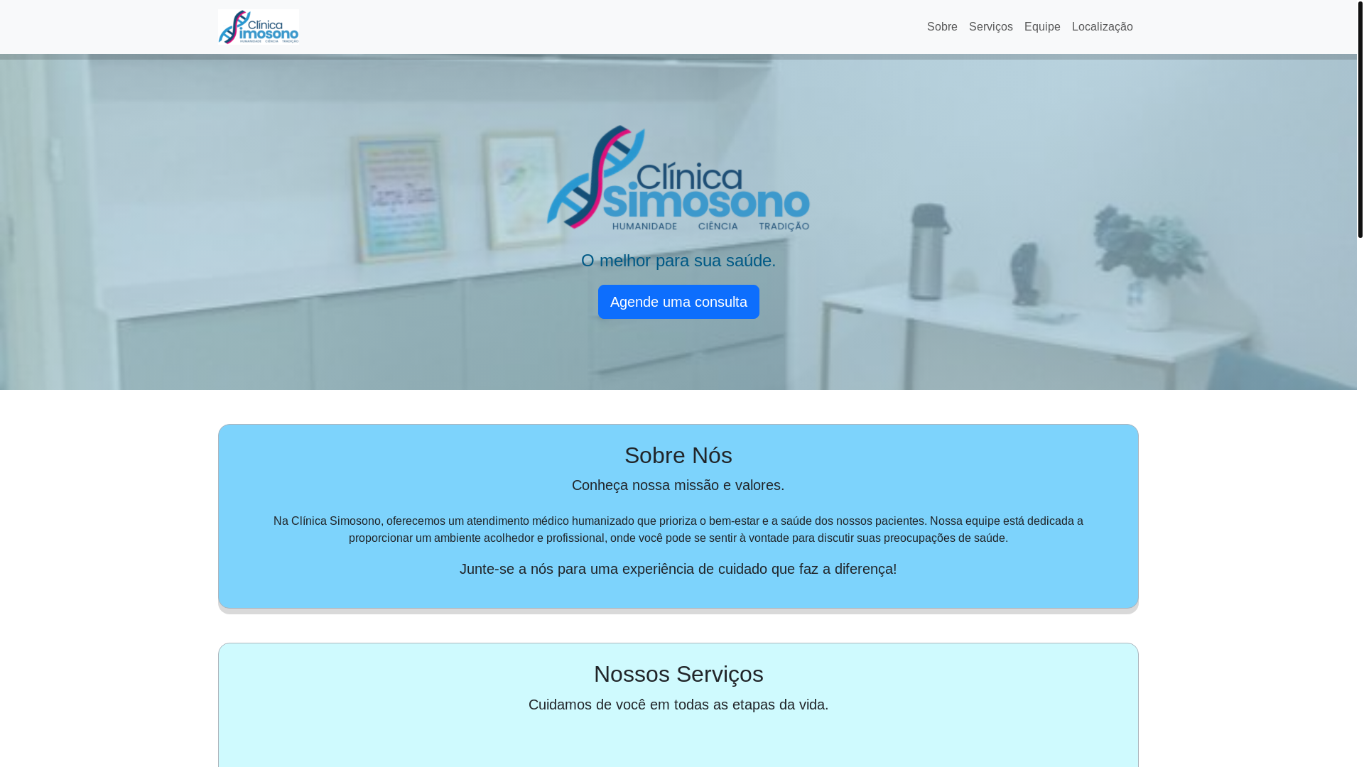 website screenshot of https://clinicasimosono.com.br/