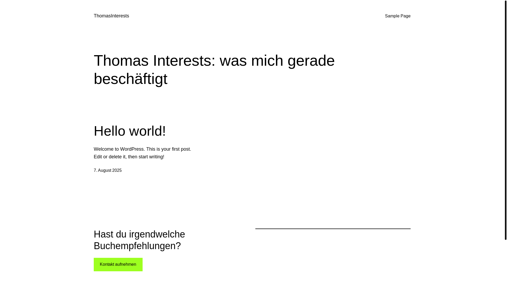 website screenshot of https://thomasinterests.de/