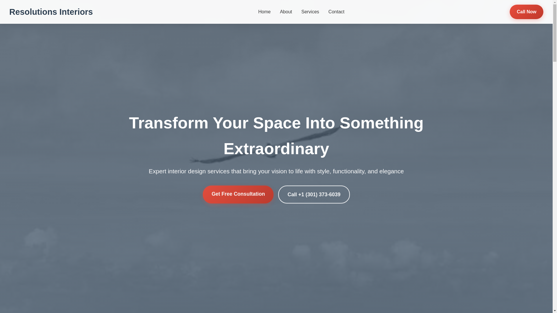 website screenshot of https://resolutionsinteriors.sbs/