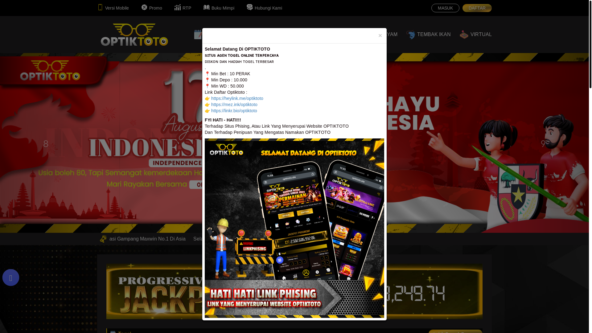 website screenshot of https://optikjawa.xyz/