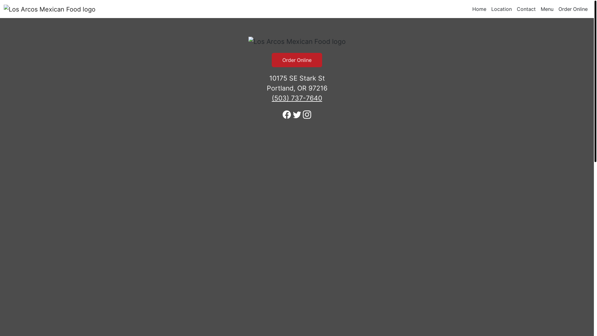 website screenshot of https://losarcosmexicanfoodor.com/
