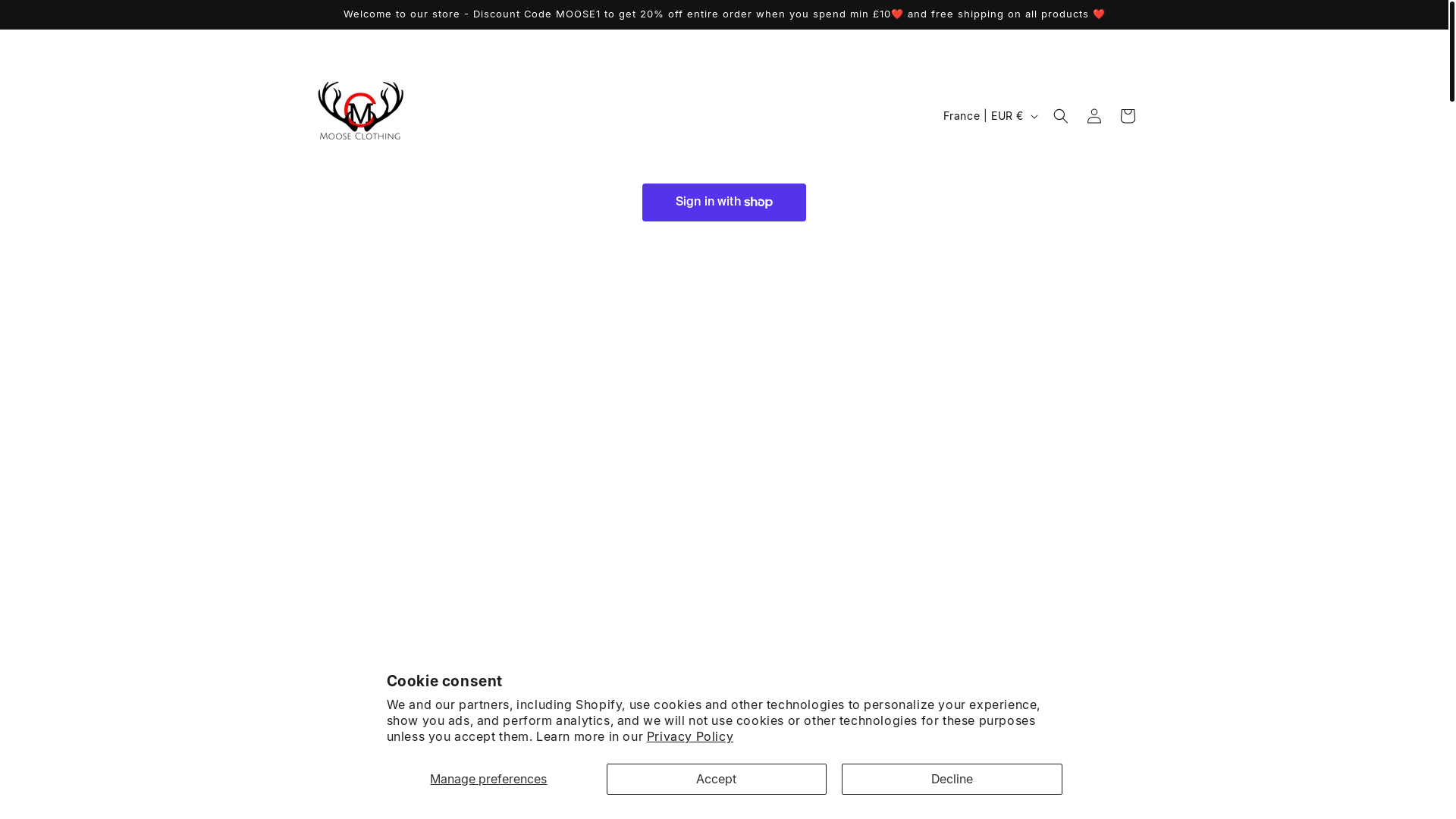 website screenshot of https://mooseclothing389.com/