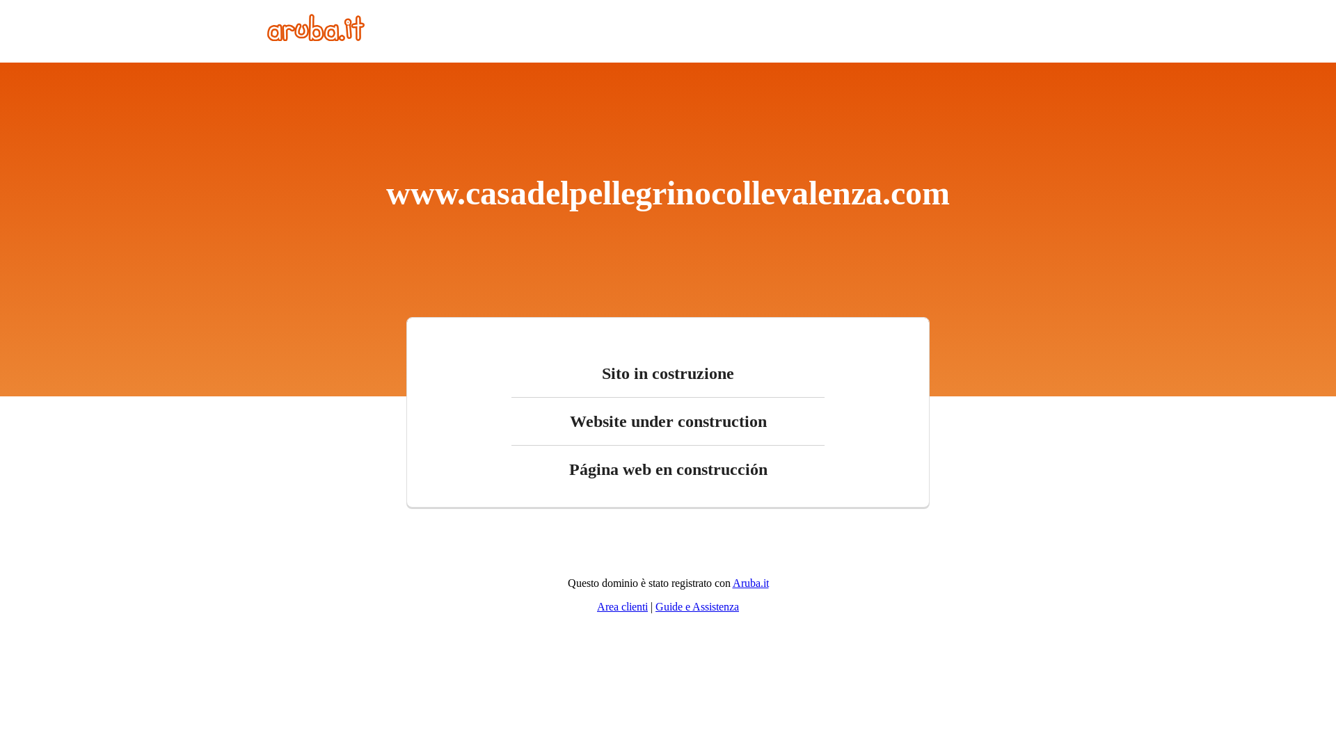 website screenshot of https://casadelpellegrinocollevalenza.it/