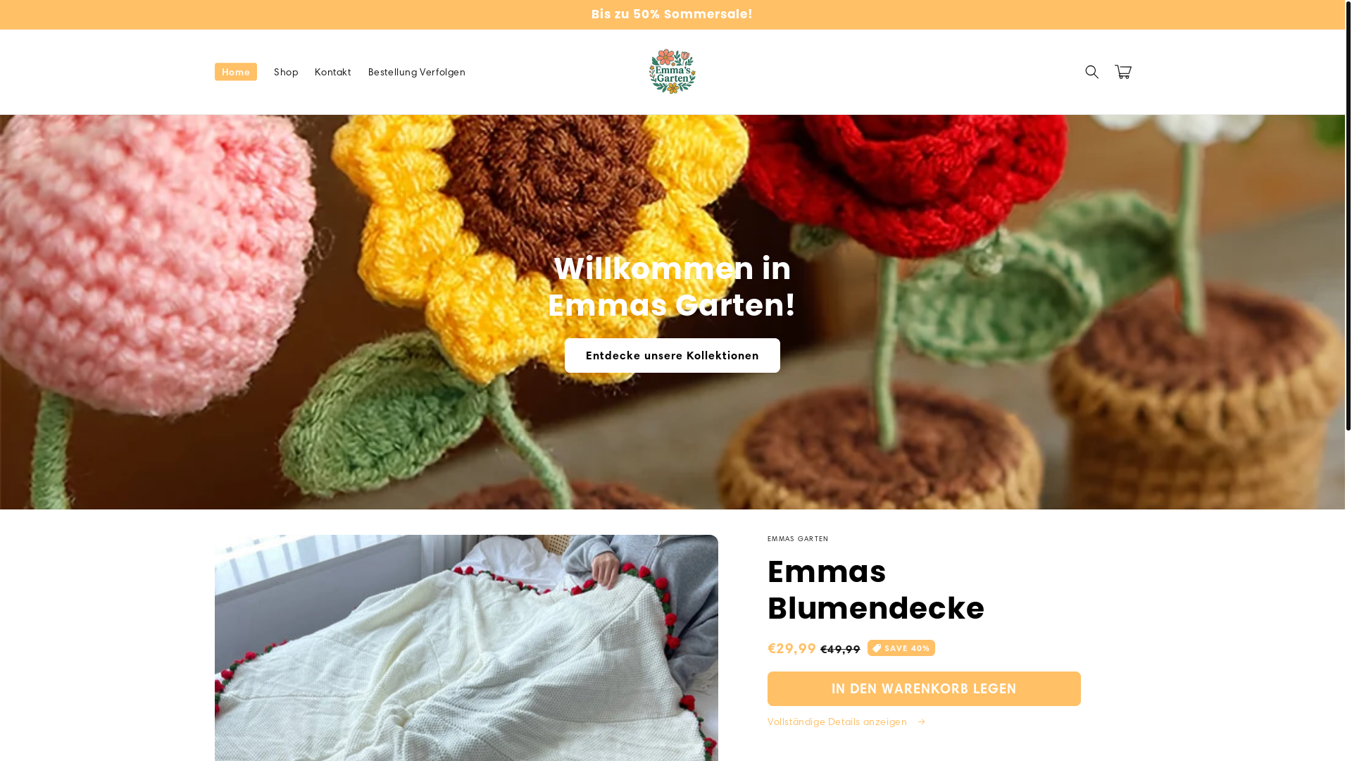 website screenshot of https://emmasgarten.shop/