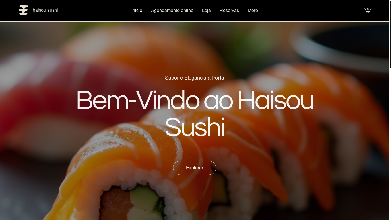 website screenshot of https://haisousushi.com.br/