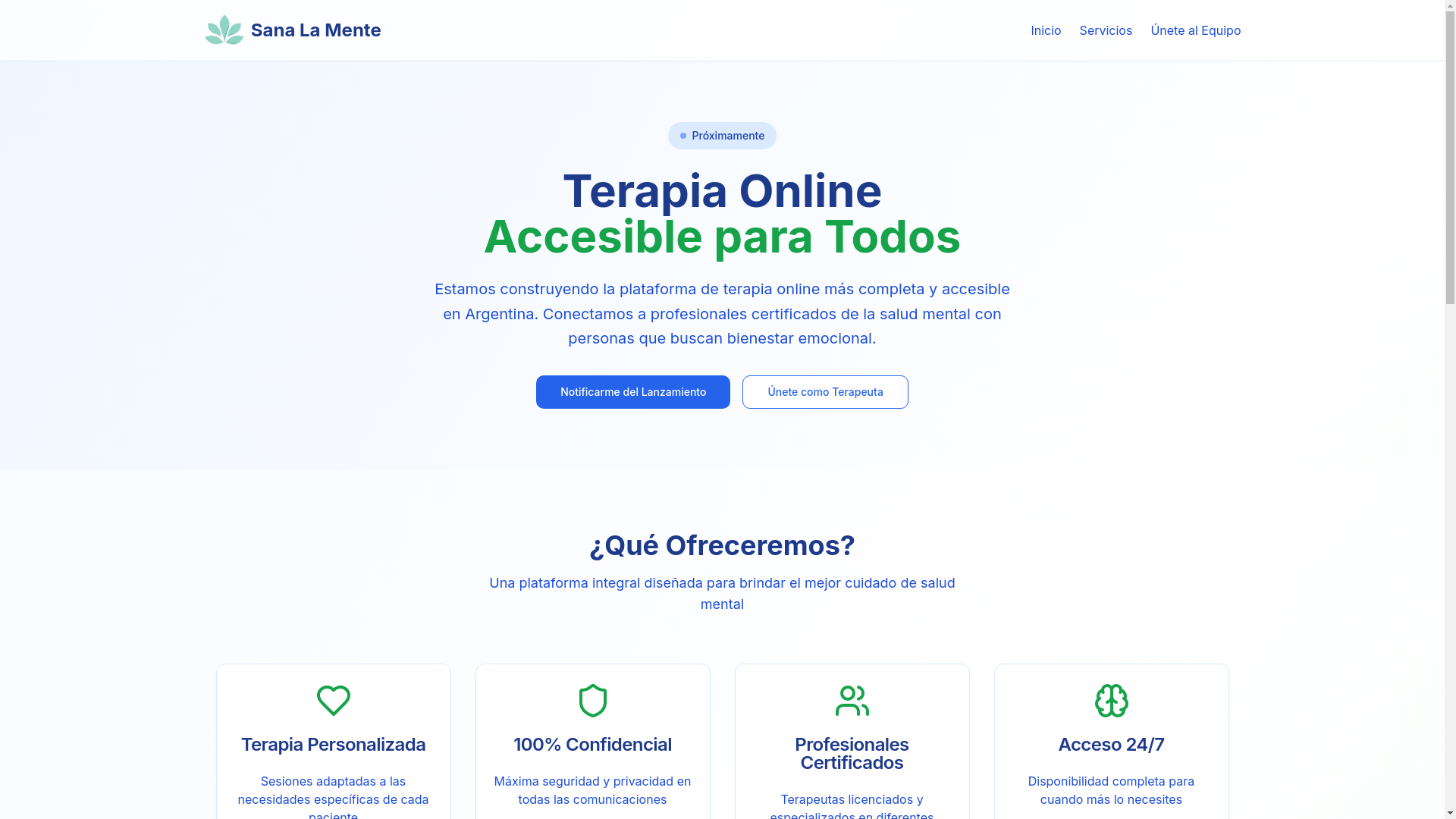 website screenshot of https://sanalamente.com.ar/