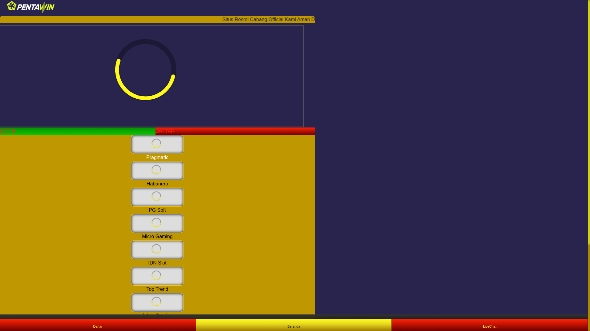 website screenshot of https://rtppentawin8.site/